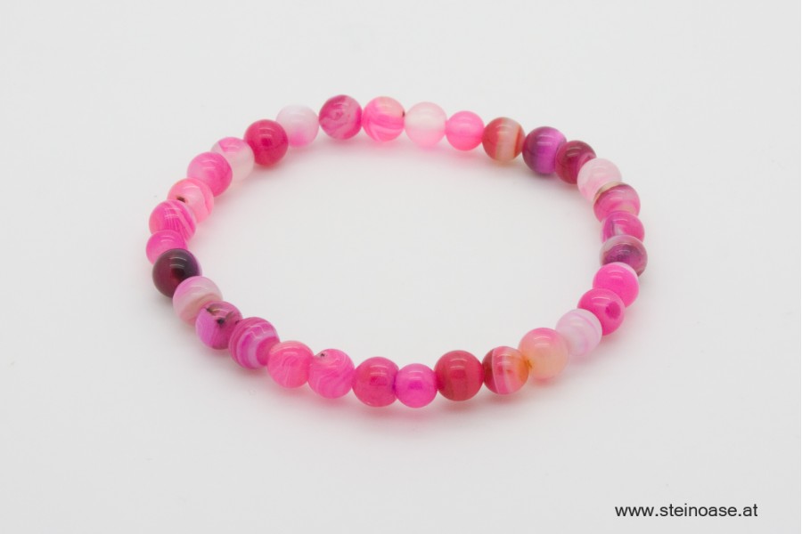 Armband Achat pink 6mm 